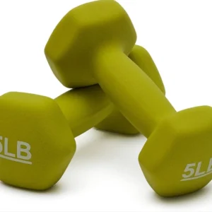 Neoprene Dumbbell Hand Weights for Exercise and Muscle Toning 5lbs